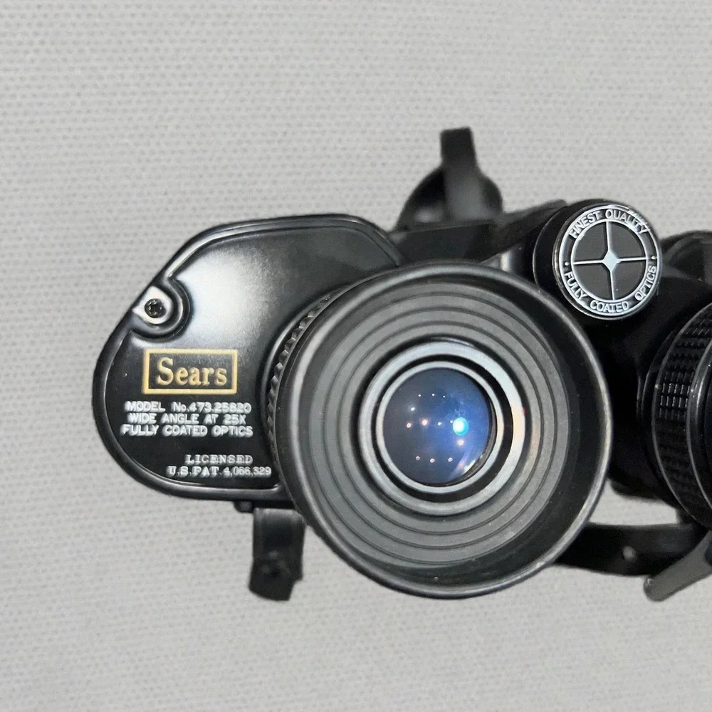 Vintage Sears Discoverer Zoom Binoculars 10x-25x50mm Model 473-25820 Case